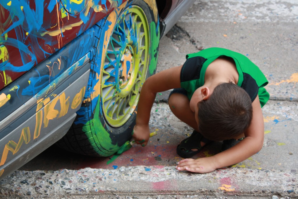 painting a car