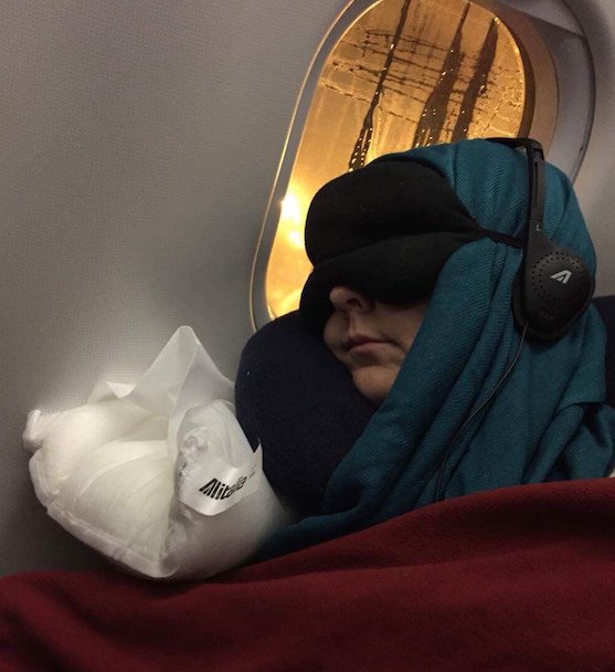 sleeping with a travel neck pillow