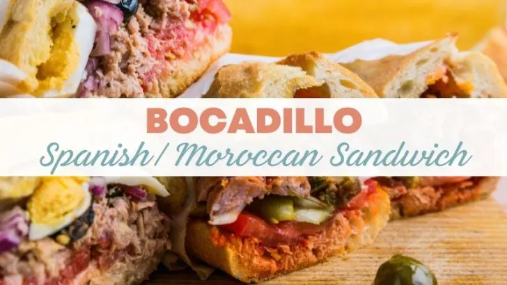 Close up shot of bocadillos Spanish/ Moroccan sandwich