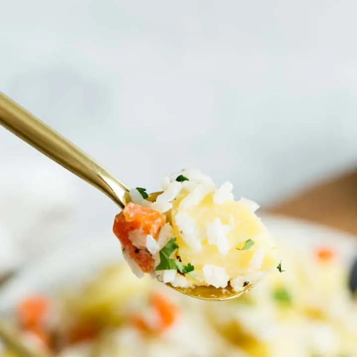 Potato, carrot and rice salad mix