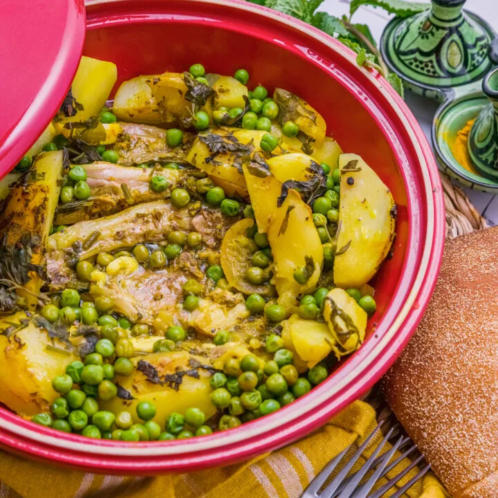 Lamb Tajine with Potatoes and Peas