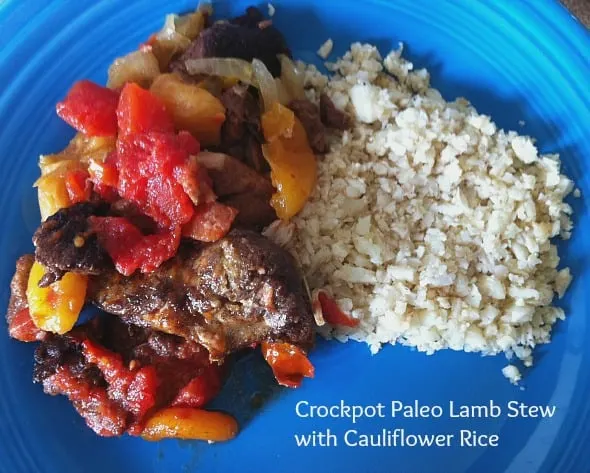 Crockpot Paleo Lamb Stew with Caulflower Rice