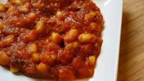Loubia {Bean} Salad in Tomato Sauce