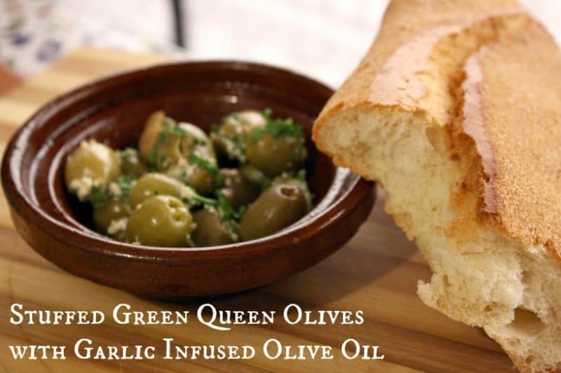Stuffed Green Queen Olives with Garlic Infused Olive Oil MarocMama