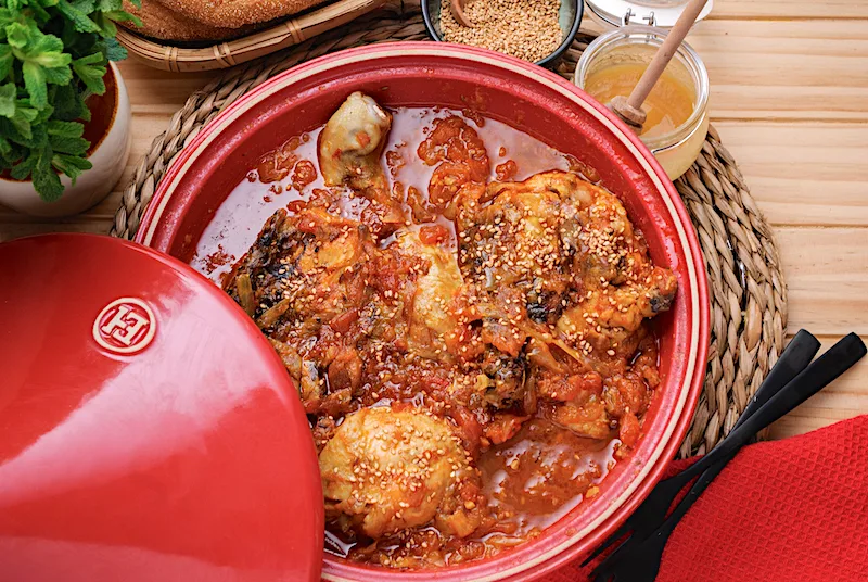 Chicken Tajine with Tomato and Onion Jam