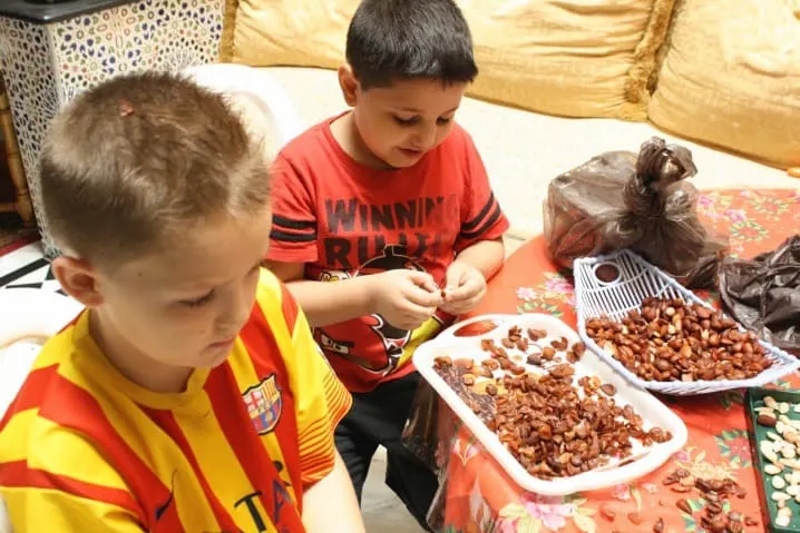 Shelling Almonds in Morocco