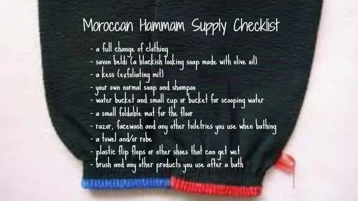 Moroccan Hammam Supply Checklist