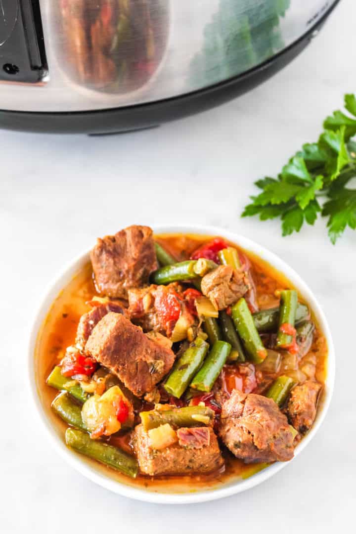 Slow Cooker Moroccan Beef and Green Bean Tajine