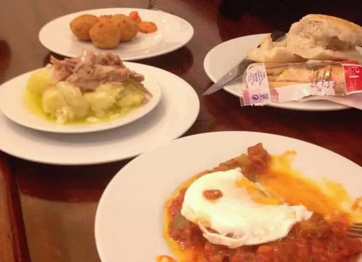 Tapas with Tuna and Eggs in Seville