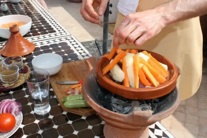 Cooking a Tajine at Riad Quara Marrakech