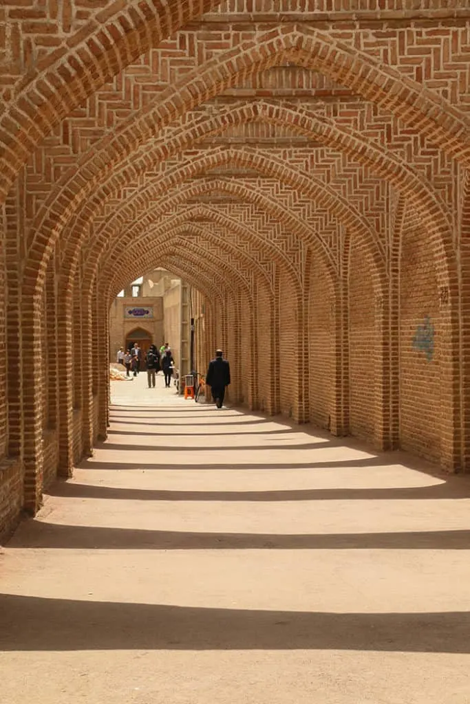 Never ending arches in Qazvin, Iran