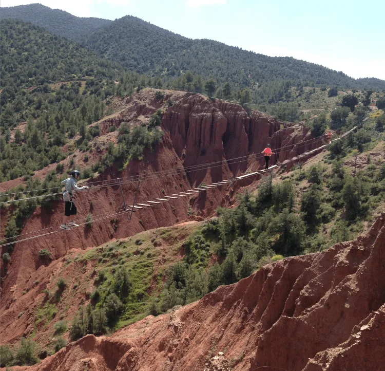 Adult Ziplining in the Atlas Mountains