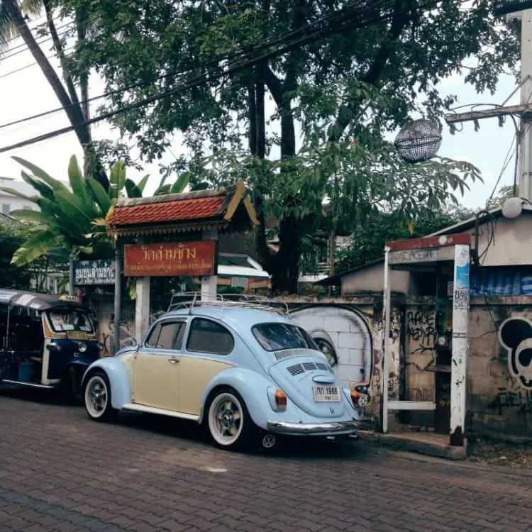 Blue Car in Thailand