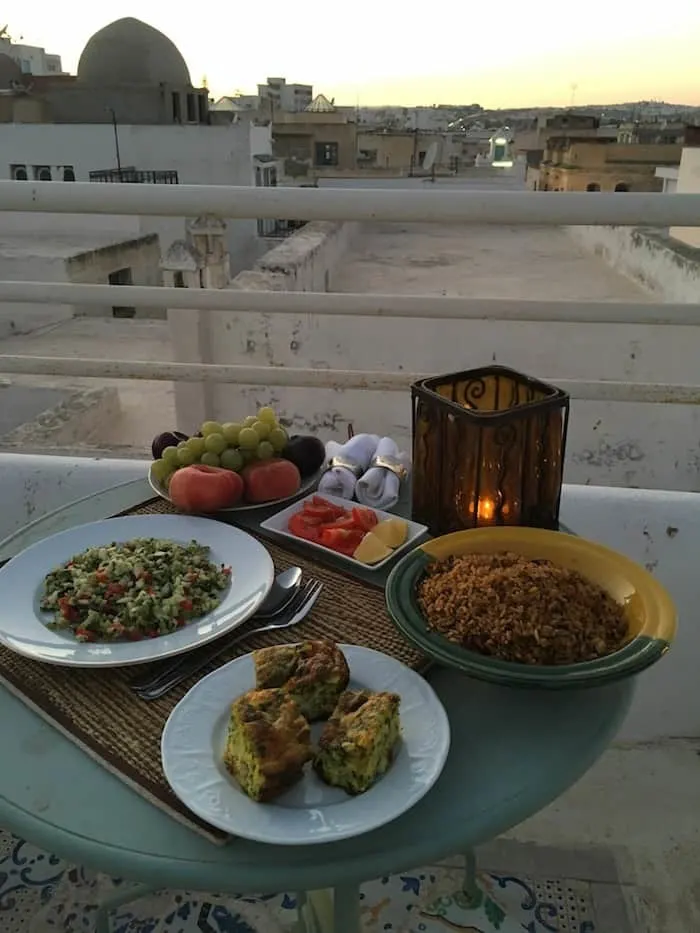 Dinner in Tunis on the Rooftop