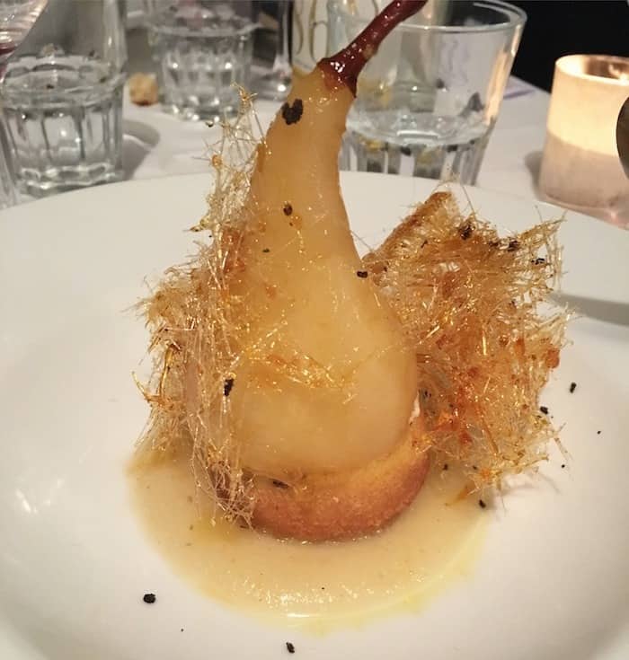 Poached Pear with Truffles