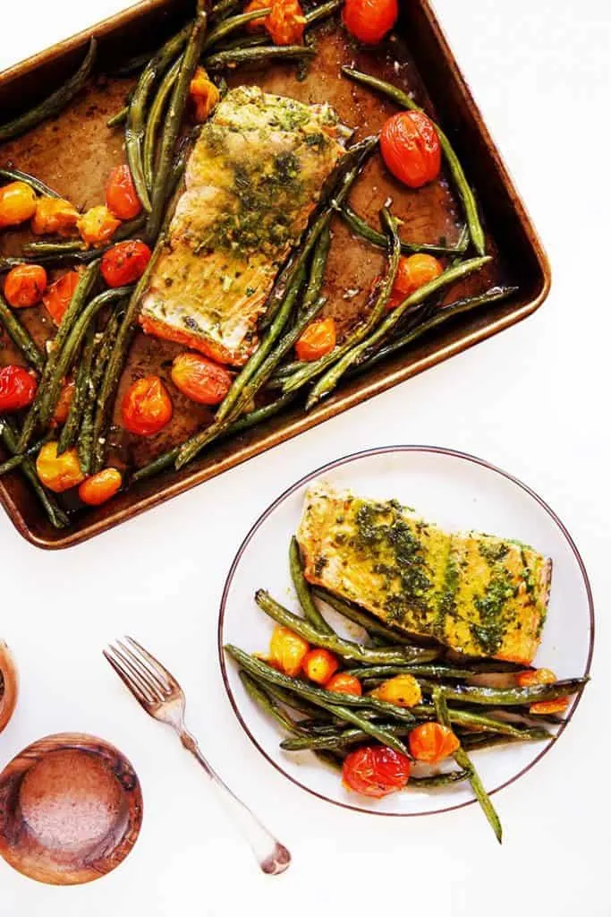 Herb Butter Sheet Pan Salmon