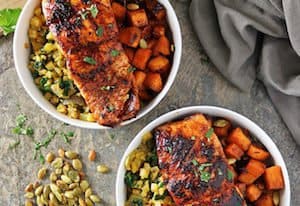 Honey Chili Salmon Bowls