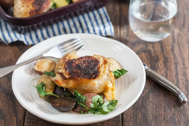 Sheet Pan Honey Mustard Chicken with Parsnips and Kale