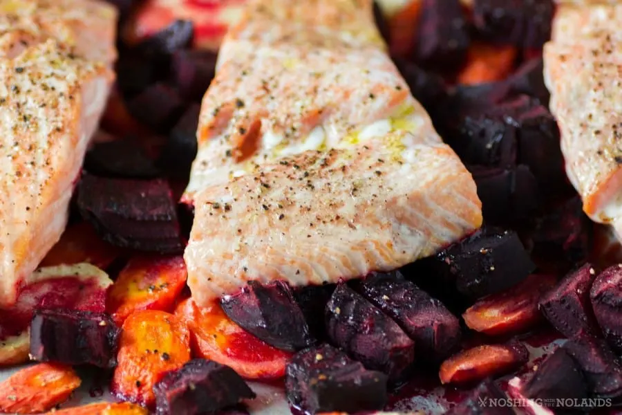 Roasted Salmon with Horseradish Sauce Sheet Pan Meal