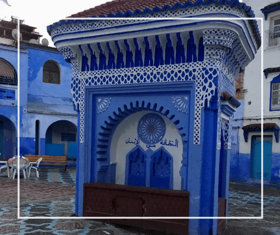 Blue Plaza in Chefchaouan, Morocco