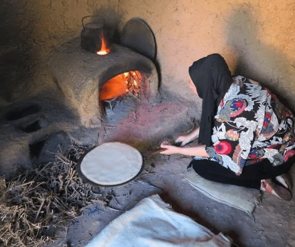 Baking Moroccan flatbread