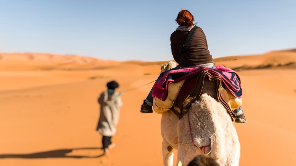 Camel Riding in the Sahara Desert