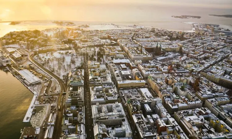Helsinki Finland for a guaranteed white Christmas