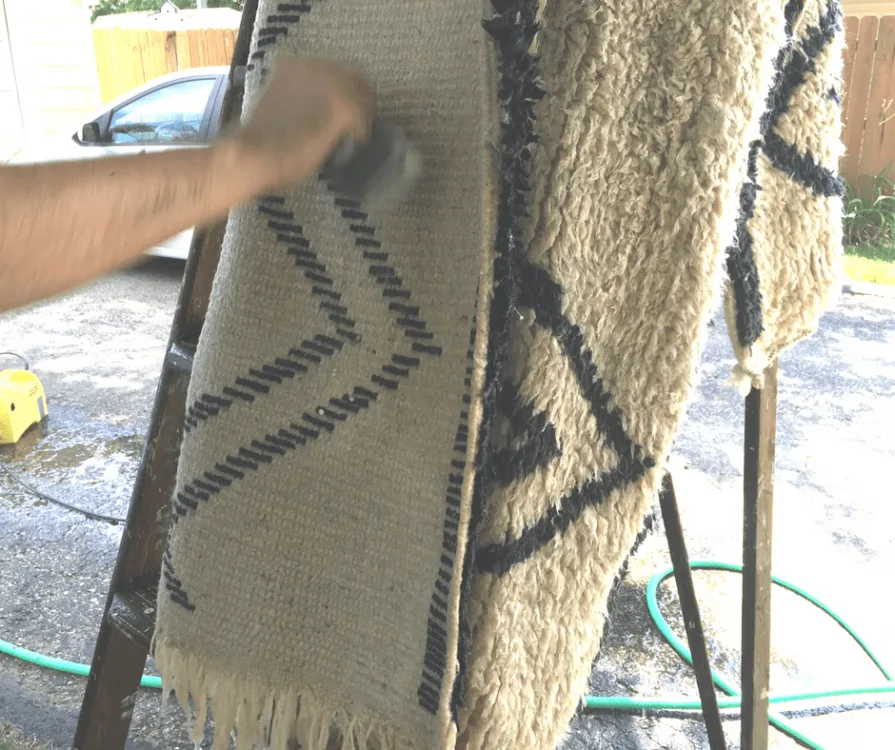 Scrubbing a Beni Ourani Rug