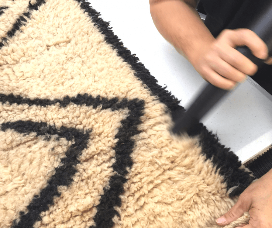 Vacuuming a Beni Ourani Rug