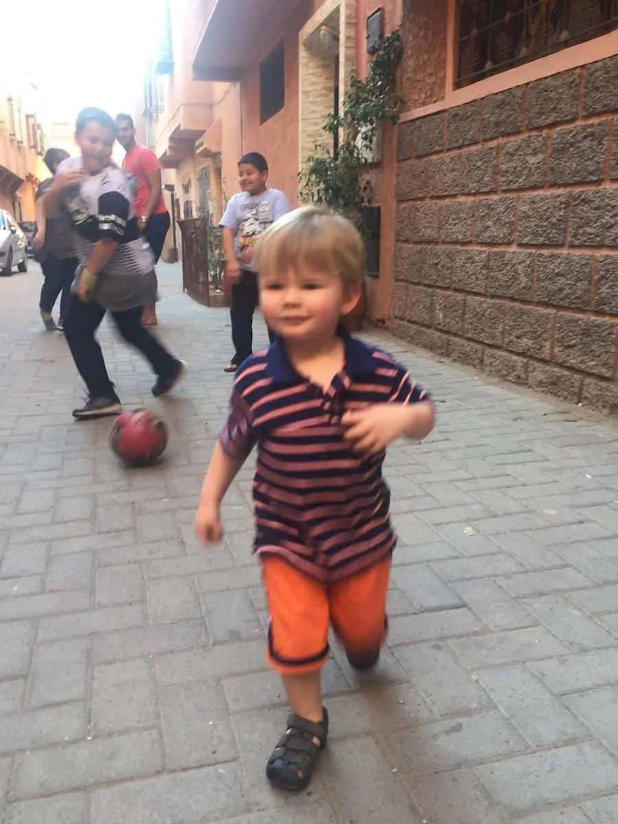 Morocco with Toddler_Neighborhood Soccer