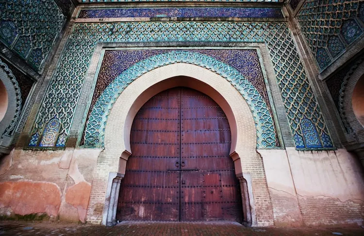 Medina door in Meknes Morocco