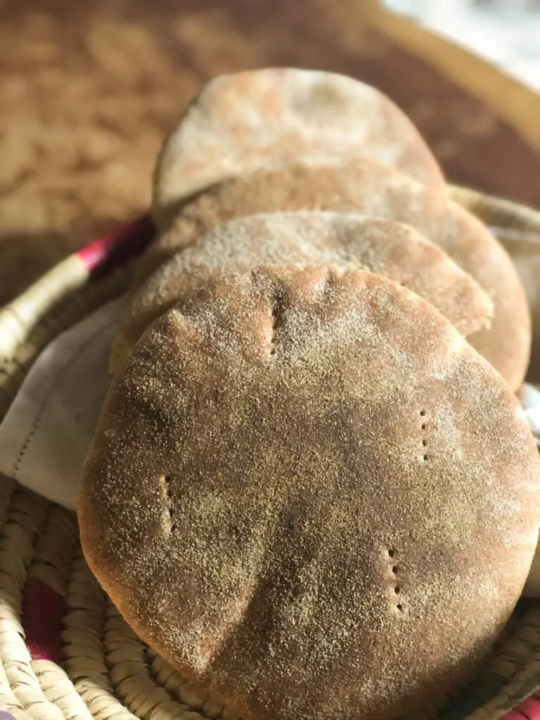 Moroccan Round Khobz Bread Vertical