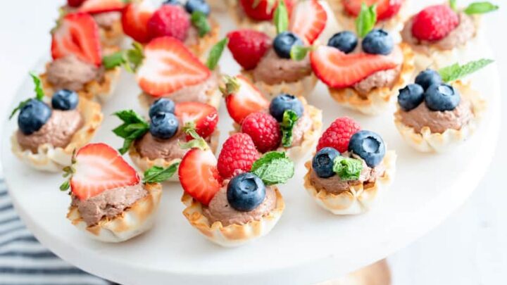 Bite Size Fruit and Chocolate Mousse Cups