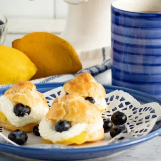 Lemon Blueberry Cream Puffs