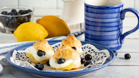 From Scratch, Easy Lemon Blueberry Cream Puffs