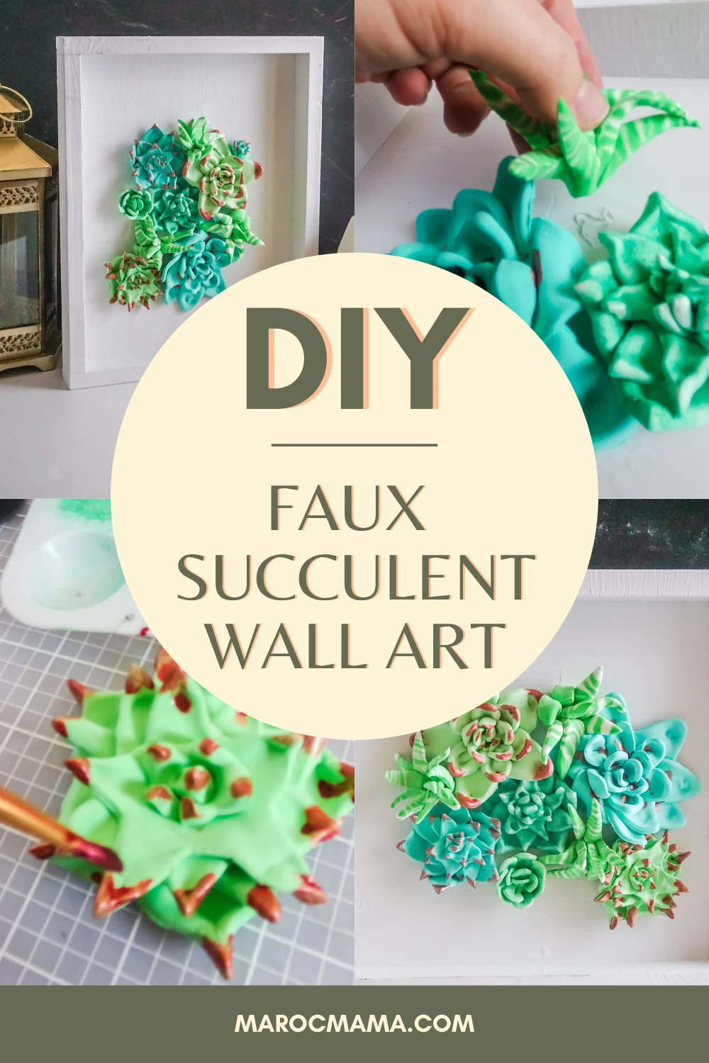 DIY Faux Succulent Wall Art