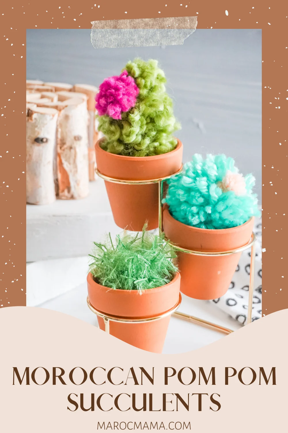 Moroccan Inspired Pom Pom Succulents