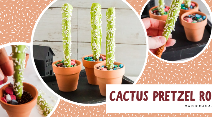 Easy Cactus Pretzel Rod Snack for Kids