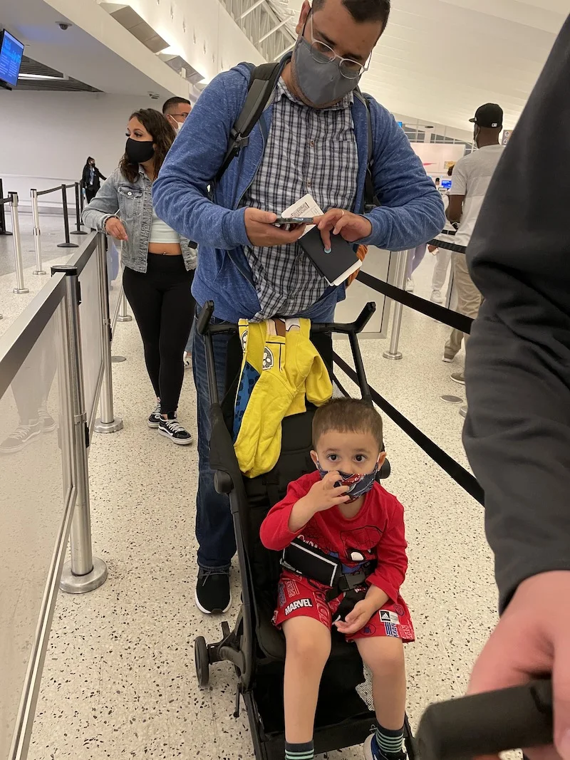 Flying with a toddler and wearing a mask