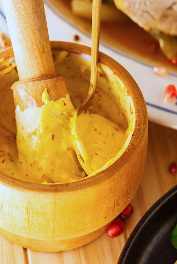 Mediterranean Roast Turkey Breast with Saffron Yogurt Sauce