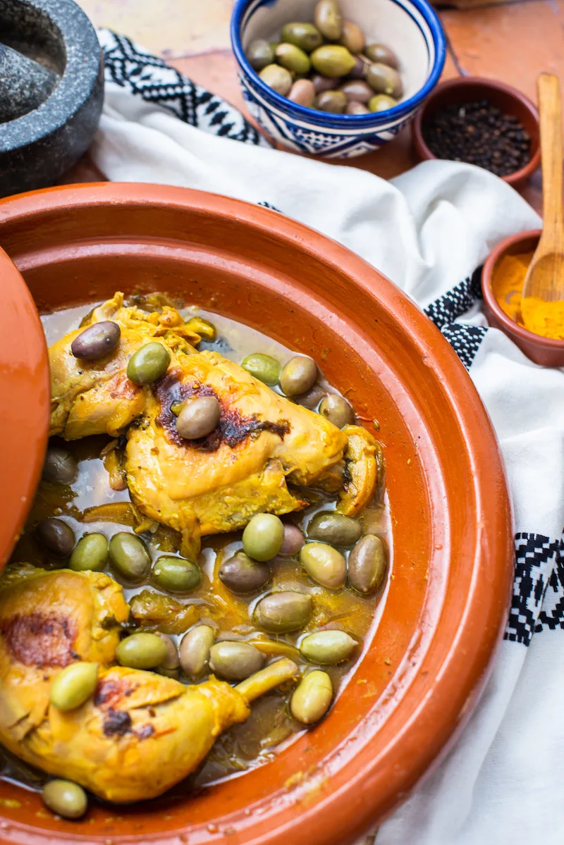 Moroccan Chicken and Olive Tajine with Preserved Lemons