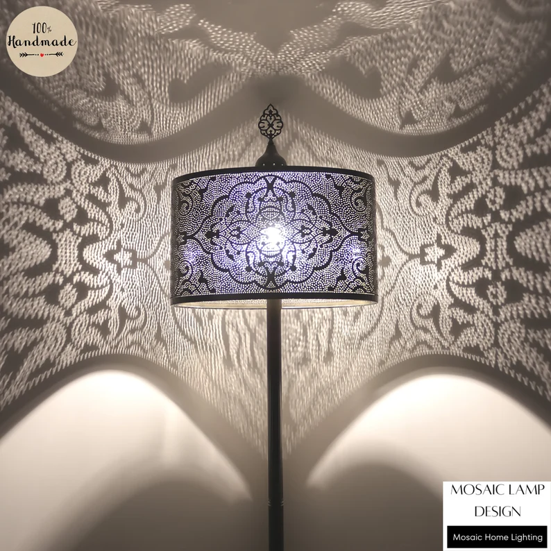 Round Shade Moroccan Floor Lamp