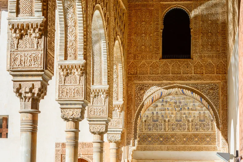 Details of the palace of the Alhambra from Granada, Spain
