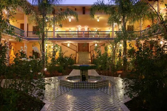 Dark courtyard of luxury Rabat hotel