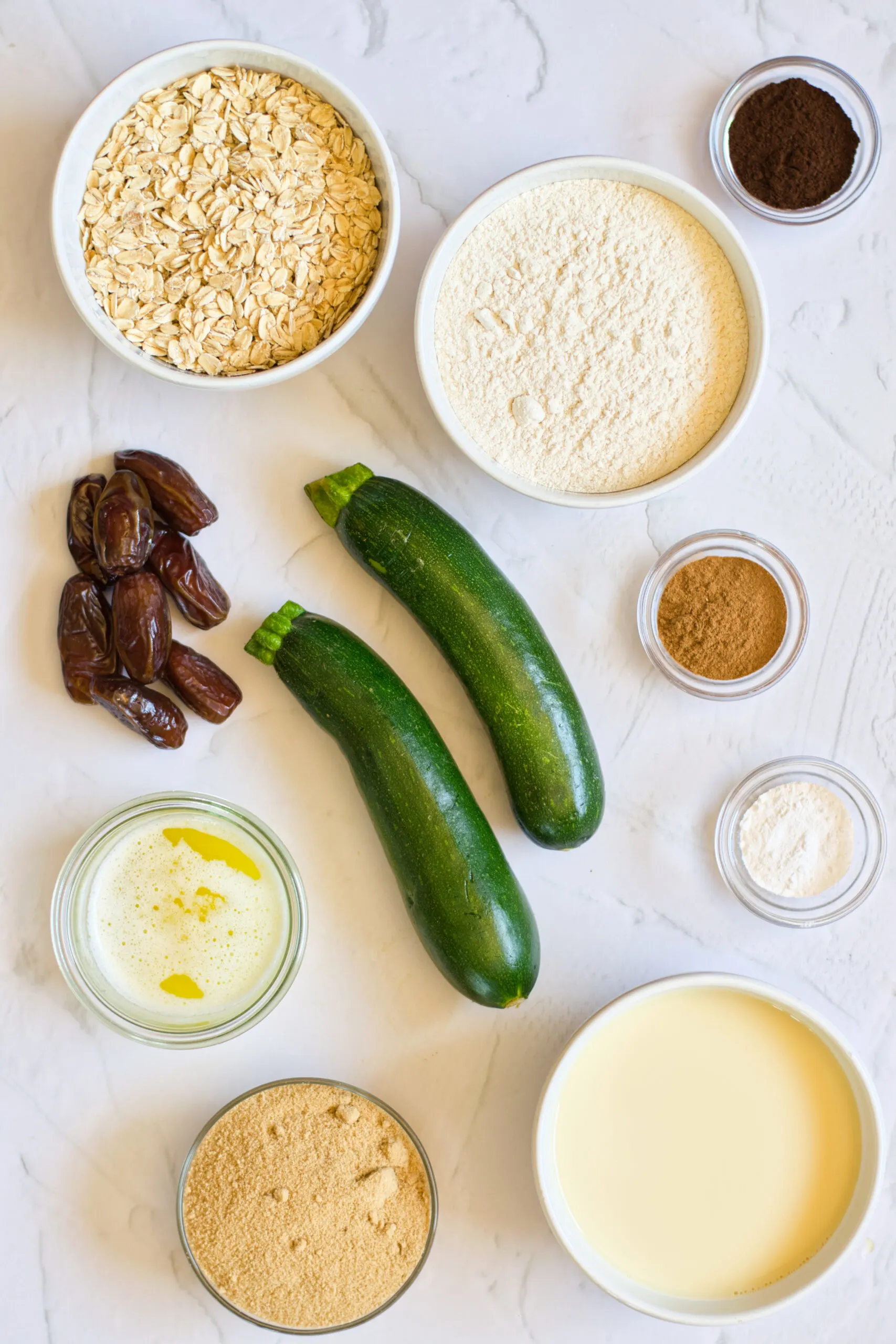 ingredients of cinnamon zucchini bread