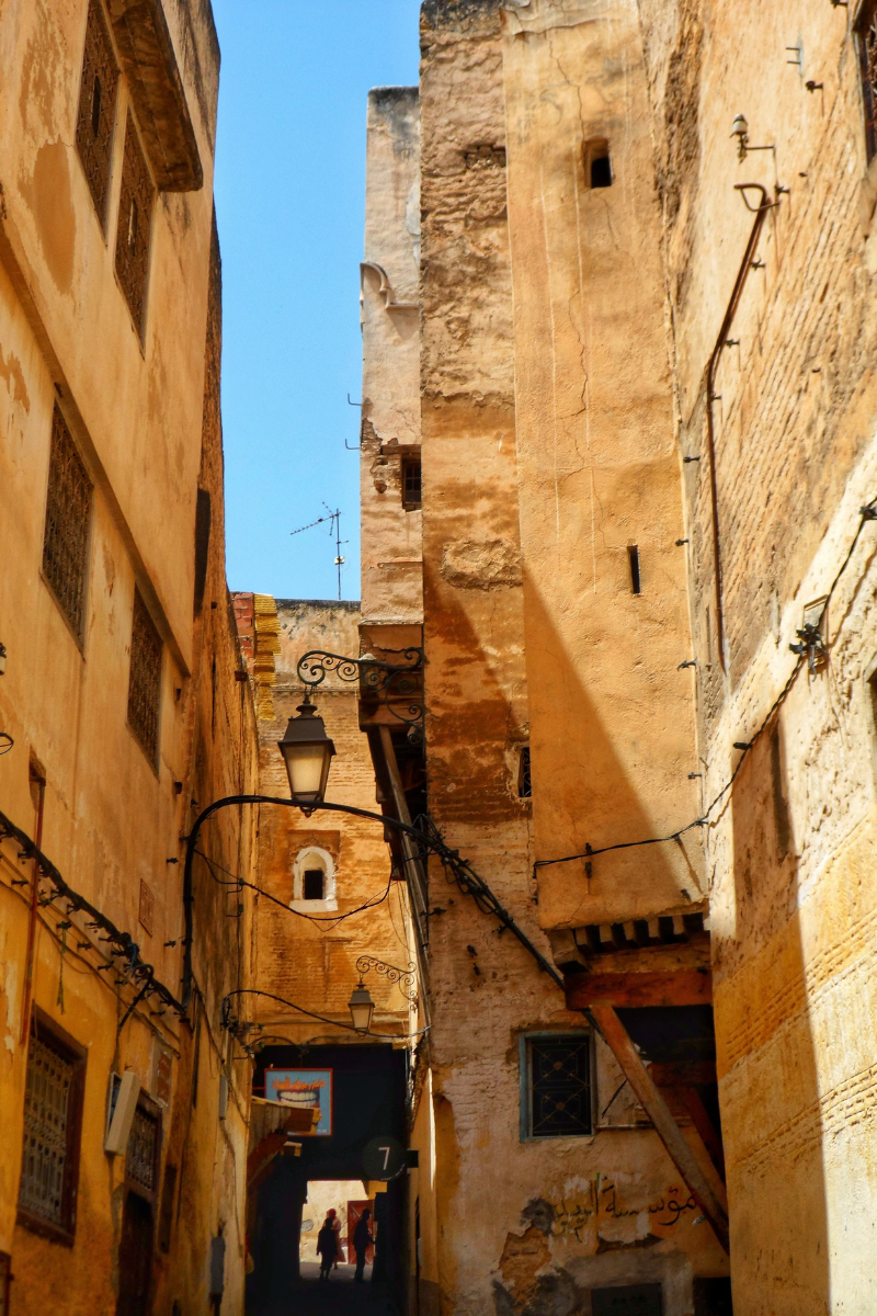 a street in Fes Medina for your Morocco honeymoon destination