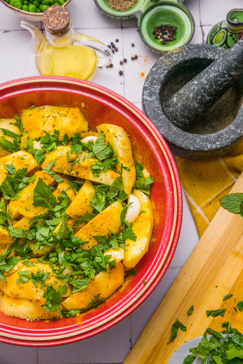 Lamb Tagine with Potatoes and Peas