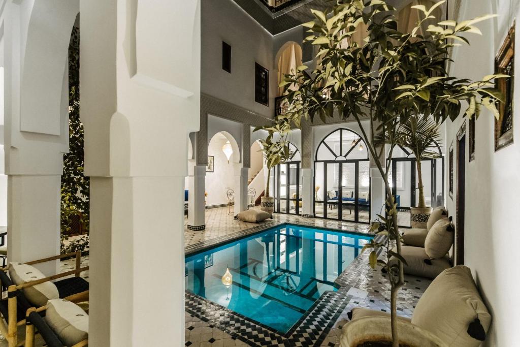 pool area of Riad NayaNour one of the best riads in Marrakech with pools