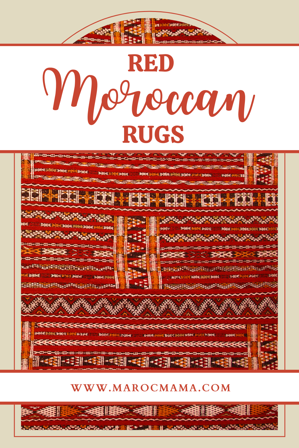 red Moroccan rugs with design