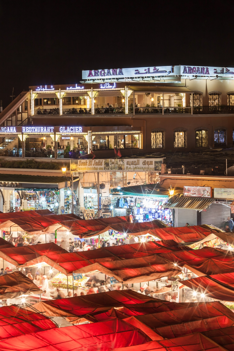 Jemaa el-Fna Square where you can shop one of things to do in Marrakech at night